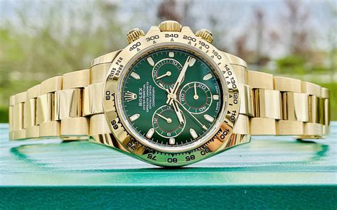 rolex daytona all gold green dial|rolex daytona green dial price.